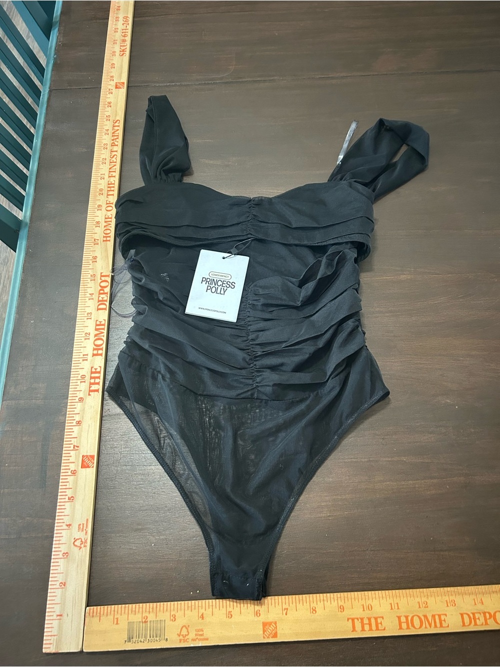 Princess Polly Black Ruched Bodysuit